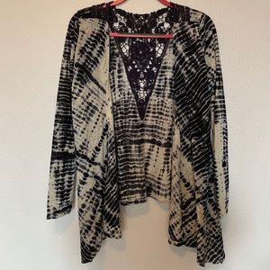 Tie dye patterned cardigan